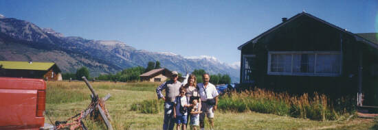 the Zedikers & Uncle Gregg  at home in Jackson Hole in 1996